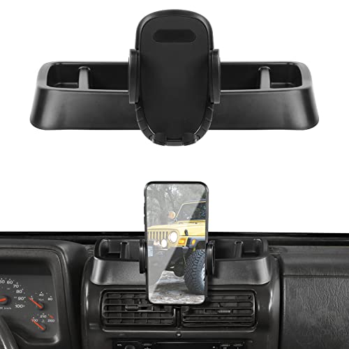 JeCar TJ Handyhalterung, Upgrade Armaturenbrett-Handyhalterung mit Ablageschale, Innenzubehör, kompatibel mit Jeep Wrangler TJ 1997–2006 JeCar TJ Handyhalterung, Upgrade Armaturenbrett-Handyhalterung mit Ablageschale, Innenzubehör, kompatibel mit Jeep Wrangler TJ 1997–2006 von JeCar