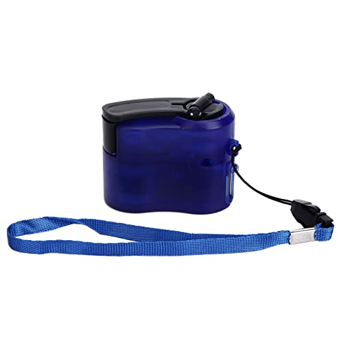 Jeanoko Handkurbel-Ladegerät, tragbares USB-Ladegerät, Standard-USB-Schnittstelle, kompakt, leicht, für Outdoor, Camping, Blau Geräte -Teile von Jeanoko