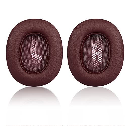 Jecobb Ersatz-Ohrpolster für JBL E55 E55BT Quincy Edition Over-Ear-Kopfhörer mit Eiweißleder & Memory-Schaum-Ohrpolster (Rot) von Jecobb