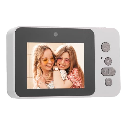 1080P 12MP Digitalkamera, Vlogging-Kamera mit 2,4-Zoll-Display, Autofokus-Reisekompaktkamera mit HD-Doppelobjektiv, für Studenten, Teenager, Jungen und Mädchen (White) von Jectse