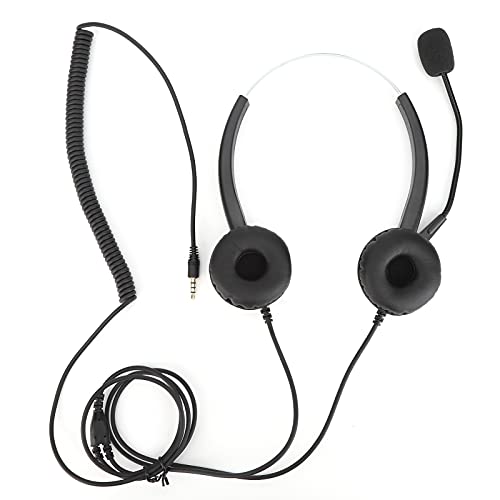 3,5 Mm Schnurgebundenes Headset, Business Office Call Center Schnurgebundenes Headset, mit Mikrofon, für Festnetz-/Desktop-Telefone, (VH500D-3.5 (Zwei Ohren)) von Jectse