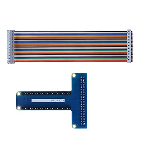 40Pin Buchse auf Buchse GPIO-Kabel und T-Typ GPIO-Erweiterungsplatine, Regenbogen-Flachbandkabel, Mehrfarbiger -Draht für Pi 1B + / 2B / 3B von Jectse