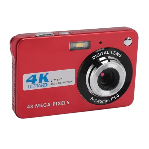 48 MP 4K-Digitalkamera, Vlogging-Kamera mit 8-fachem Digitalzoom, Autofokus Anti-Shake-Taschen-Kompaktkamera mit 2,7-Zoll-Bildschirm, mit Fülllicht, für Kinder, Teenager, von Jectse