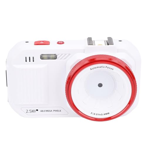 48MP Digitalkamera, WiFi -Vlogging -Kamera mit 16x Digitalem Zoom, Autofokus -Travel -Kompaktkamera mit 2,8 -Zoll -Farbbildschirm für Schüler Jungen Jungen Mädchen (White) von Jectse