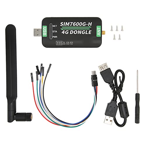 4G-DONGLE-Modul, SIM7600G H 4G-DONGLE-LTE-USB-Adapter, USB-UART-Schnittstellenkommunikation, Unterstützung von 2G 3G 4G 50 Mbit/s Uplink 150 Mbit/s Downlink, mit Drehbarer Antenne, DREI Anzeigen von Jectse