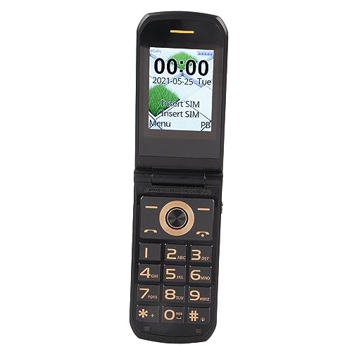 4G-Klapptelefon, Entsperrtes 32-MB-Klapphandy für Senioren, Business-Klapptelefon mit Großen Tasten und Klarem Klang, Dual-Screen-Display, SOS-Taste, 4800-mAh-Akku (Schwarz) von Jectse
