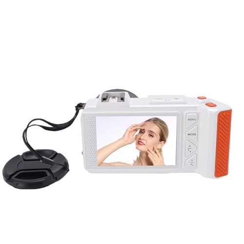 4K 70MP Digitalkamera für Fotografie, Tragbare Vlogging -Kamera mit 50 -facher Zoom-, Autofokus -Punkt- und Shoot -Kameras mit Einem Weitwinkel -Doppelbildschirm -Blitz für die (White) von Jectse
