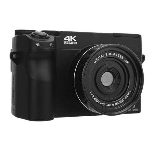 4K Digitalkamera, 75 MP UHD 18x Digital Zoom Vlogging -Kamera mit Vorder- und Rückfahrkamera, 3 Zoll LCD -Bildschirm, WLAN -Punkt und Schießkamera mit Blitz für Fotografie und (Black) von Jectse