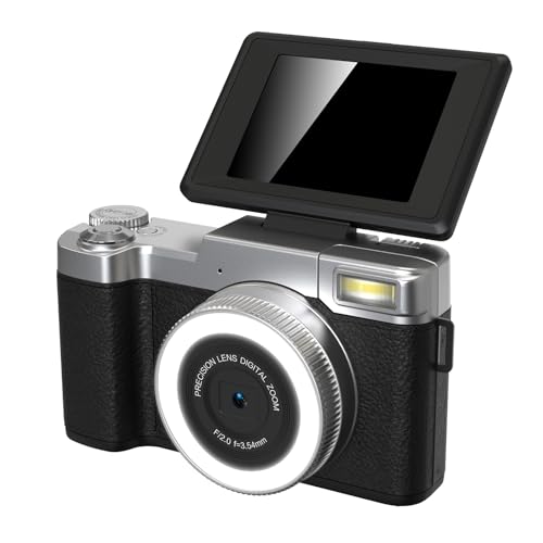 4K Digitalkamera für Fotografie, 48MP 18x Digitales Zoom -Vlogging -Kamera mit 2,8 '' 180 ° Flip -Bildschirm, Anti -Shake -Kompaktpunkt und Shoot -Kamera mit 2 X Batterien für (Black) von Jectse