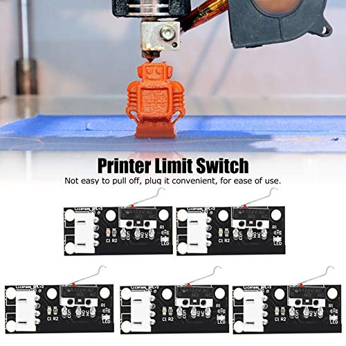 5 Stück 3-poliges Mechanisches Endstop-Endschaltermodul mit 22 AWG 70 Cm Langem Draht, Hält 2 A Strom und 300 V Spannung Stand, für Endstop 3D-Drucker (Schwarz) von Jectse