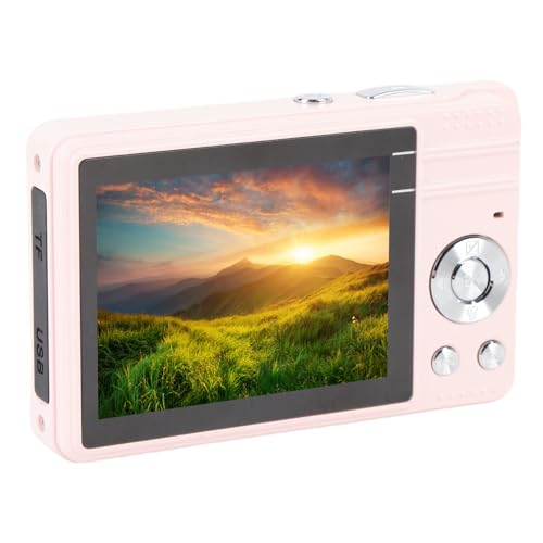 50MP Digitalkamera, 1080p FHD Autofokus -Vlogging -Kamera mit 2,8 -Zoll -LCD -Bildschirm, Kompakter Kleiner Digitaler Punkt- und Shoot -Kamera Integriertes Blitz und Filter für (PINK) von Jectse