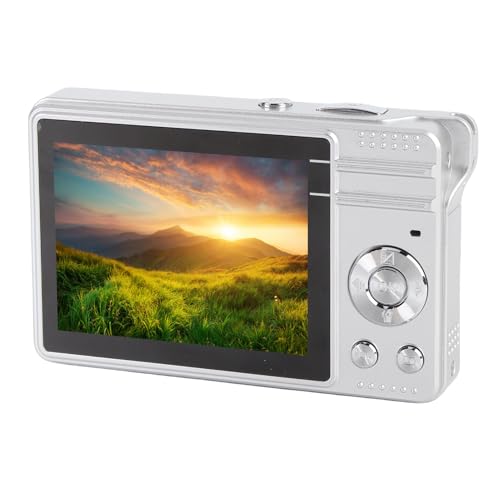 50MP Digitalkamera, 1080p FHD Autofokus -Vlogging -Kamera mit 2,8 -Zoll -LCD -Bildschirm, Kompakter Kleiner Digitaler Punkt- und Shoot -Kamera Integriertes Blitz und Filter für (Silver) von Jectse