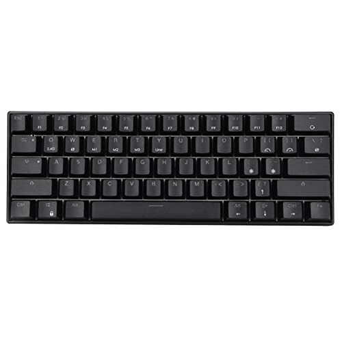 61 Tasten Wired/Wireless Mechanische Tastatur,Mehrfarbige RGB LED-Hintergrundbeleuchtung Tastatur,BT 3.5/5.0 Typ-C Gaming/Office Tastatur,Ergonomische Tastatur in Voller Größe,für (Brauner Schalter) von Jectse