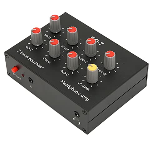7-Band-Sound-Equalizer 12 DB Auto-Audio-Equalizer mit 3 5-mm-Schnittstelle 60–400 Hz 1–15 kHz Zweikanal-Digital-Equalizer für Auto-Stereo-Tonsteuerung von Jectse