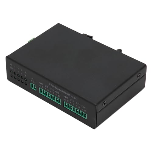 8 Port RS422 RS485 HUB, Glasfaserkonverter, 128 Geräte, Industriequalität, Serieller Geräteserver für Industriesysteme (EU-Stecker) von Jectse