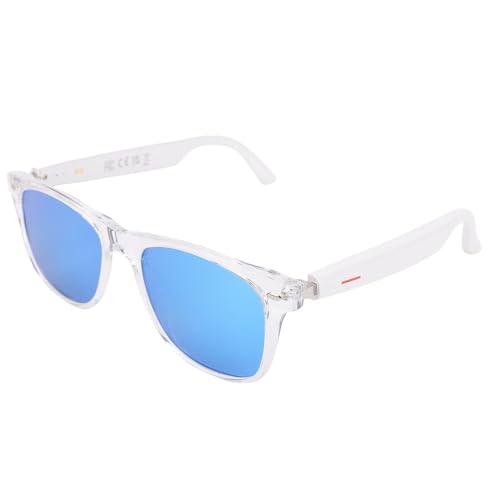 AI -Übersetzungsbrille, 144 Sprachen und 3 Modi Echtzeit Intelligentes Übersetzerbrillen, Bluetooth 5.4 Audio -Sonnenbrille in Mikrofon (Blaue Linse mit weißem Rahmen) von Jectse
