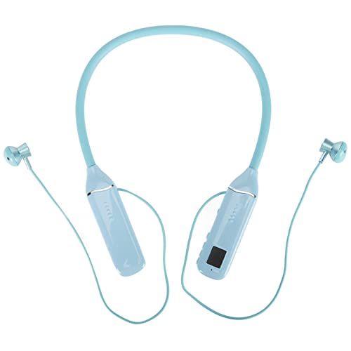 Bluetooth-Kopfhörer mit Nackenbügel, Magnetischer In-Ear-Kopfhörer mit LED-Leistungsanzeige, Wasserdicht nach IPX5, RGB-Licht, Faltbares 200-Stunden-Standby-Sport-Headset, (Blau) von Jectse