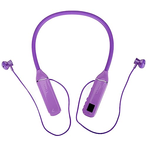 Bluetooth-Kopfhörer mit Nackenbügel, Magnetischer In-Ear-Kopfhörer mit LED-Leistungsanzeige, Wasserdicht nach IPX5, RGB-Licht, Faltbares 200-Stunden-Standby-Sport-Headset, (Lila) von Jectse