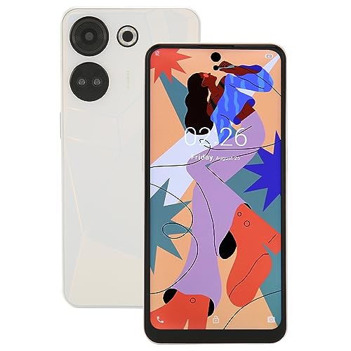 C20Pro Smartphone, 6,53 Zoll HD 5G Dual Band Face Unlock Smartphone, 8BG 256GB, Vordere 13MP Hintere 48MP Kamera, 5800mAh 4G Dual SIM Dual Standby Handy für Android 12 (White) von Jectse