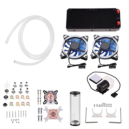 DIY 240 Mm Flüssiger CPU-Kühler-Kit, 240 Mm Schwarzer Kühlkörper, LED-Lüfter, Universeller CPU-Block, CPU/GPU-Block-Pumpenbehälter, DIY-Computer-Wasserkühlungs-Set, All-In-One-Flüssig-CPU-Kühler-Kit von Jectse
