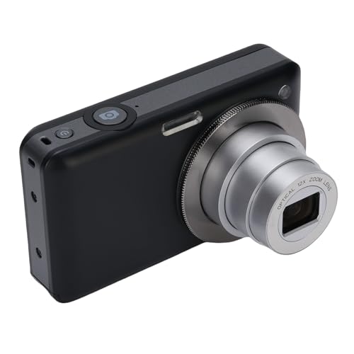 Digital Kamera, 64MP 4K HD Kleine Digitale Punkt-und Kamera mit 10X Zoom, 3-Zoll-Bildschirm, Autofokus Anti Shake WiFi Reise Kamera mit Blitz & Timer für die Fotografie (Black) von Jectse