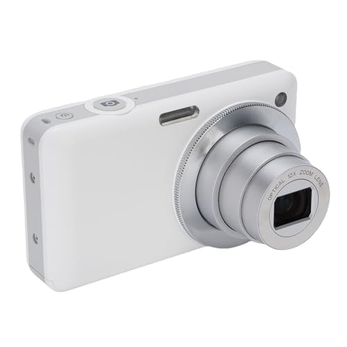 Digital Kamera, 64MP 4K HD Kleine Digitale Punkt-und Kamera mit 10X Zoom, 3-Zoll-Bildschirm, Autofokus Anti Shake WiFi Reise Kamera mit Blitz & Timer für die Fotografie (White) von Jectse