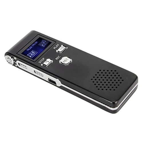 Digitaler Diktiergerät, X18-Fernaufnahmegerät mit Zwei Mikrofonen, MP3-Player, Sprachaktivierter Rekorder, 360°-Tonabnehmer, Geräuschunterdrückung, Verschlüsselter Schutz (16G) von Jectse