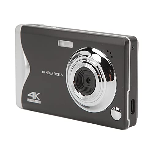 Digitalkamera, 16-facher Zoom, 48 MP, 4K-Videokamera mit 3-Zoll-LCD-Bildschirm, Anti-Shake-Kompaktkamera mit Fülllicht und Langer Akkulaufzeit, für Anfänger, Profis, Kinder (Schwarz) von Jectse