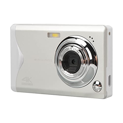 Digitalkamera, 16-facher Zoom, 48 MP, 4K-Videokamera mit 3-Zoll-LCD-Bildschirm, Anti-Shake-Kompaktkamera mit Fülllicht und Langer Akkulaufzeit, für Anfänger, Profis, Kinder (Weiss) von Jectse