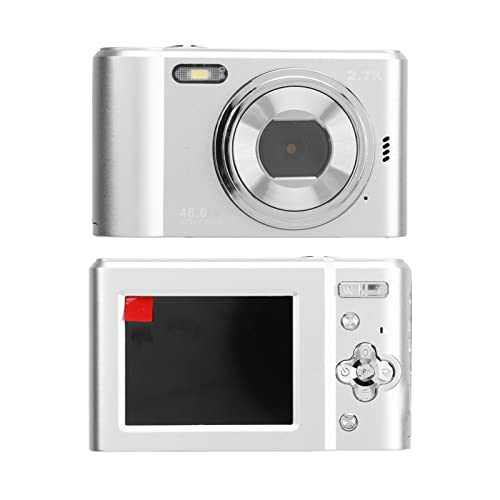 Digitalkamera, 48 MP 1080P Vlogging-Kamera mit 2,4-Zoll-HD-Bildschirm, 16-fachem Digitalzoom, Kompakte Reisekamera mit Blitz, Schönheitsfilter, Selfie-Stabilisierung, Lächelnder von Jectse
