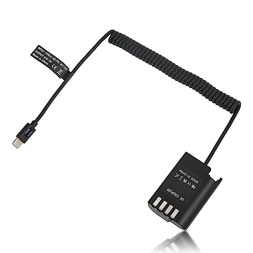Dummy-Batterie-USB-C-Kabel, DMW DCC17 DC Coupler Upgraded Decoding Type C Spring Power Cable, PD Fast Charging AC Power Adapter Kit für Lumix S5 DCS5 DCS5K GH5M2 GH6 Kameras von Jectse
