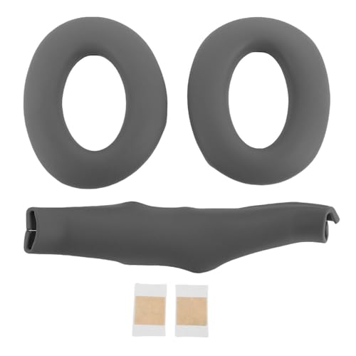 Earpads Ersatz für QC45 QC35 QC25 QC15 -Kopfhörer, Silikonohrmuffs Ohrpolster Kissen, Schutzkopfhörer -Earpad -Deckungen mit Stirnbandabdeckung für QC25 QC15 (Gray) von Jectse