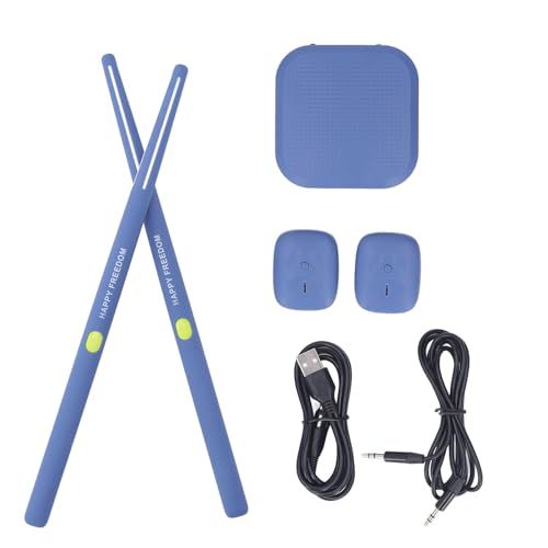 Elektrisches Luft Trommel Set, RGB Bluetooth Pocket Air Drum Sets mit Drumsticks, Pedale, Sound Konverter, 8 Sounds, 3D-Bewegungssensor Virtuelle Drumsticks Air Drum Sticks für von Jectse