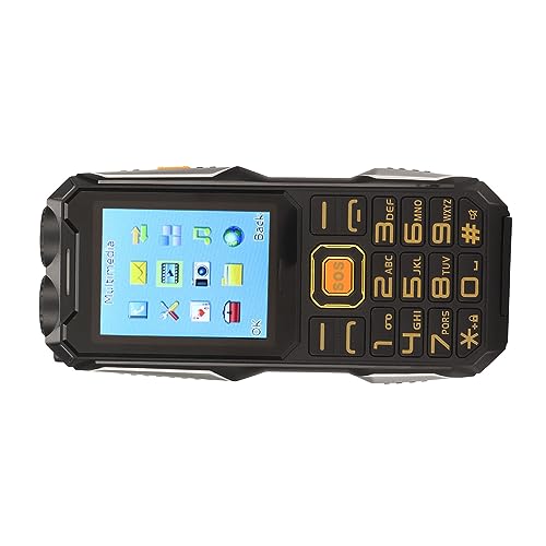 Entriegeltes Handy für Senioren, SOS Big Buttons Lauter Dual-SIMs Einfaches Handy, Ultra Lange Standby-Handy für ältere Menschen mit Taschenlampe Videokamera Recorder (Schwarz) von Jectse