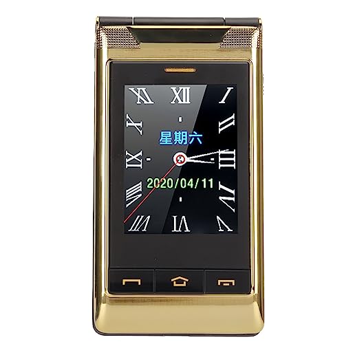 Entsperrtes Klapphandy, G10 C-Handy mit Großen Tasten und Großen Schriftarten für Senioren, 5900 MAh Ultra-Long-Standby-2G-Handy mit SOS-Taste, HD-Dual-Screen-Display und Dual-SIM (Gold) von Jectse