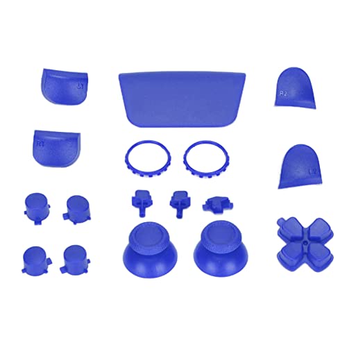 Ersatztasten-Kit, Kratzfestigkeit L2 R2 Volltasten-Set für PS5-Joysticks, Mehrfarbige PS5-Tasten-Reparaturschale aus ABS, Langlebiges, Schönes Spielerlebnis (Blau) von Jectse