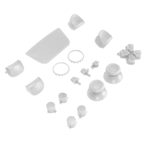 Ersatztasten-Kit, Kratzfestigkeit L2 R2 Volltasten-Set für PS5-Joysticks, Mehrfarbige PS5-Tasten-Reparaturschale aus ABS, Langlebiges, Schönes Spielerlebnis (Weiss) von Jectse