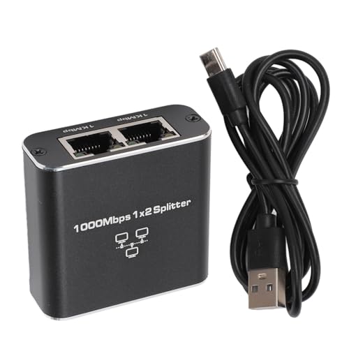 Ethernet-Splitter, 2 Port RJ45 LAN Internet Splitter 1000 Mbit/s Netzwerk-Extender mit TYP-C-Schnittstelle, Aluminiumlegierungsmaterial, für Router, Computer, Displays Ethernet-Splitter, 2 Port RJ45 LAN Internet Splitter 1000 Mbit/s Netzwerk-Extender mit TYP-C-Schnittstelle, Aluminiumlegierungsmaterial, für Router, Computer, Displays von Jectse