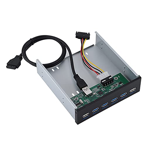 Frontpanel-Hub mit 6 USB-Schnittstellen, 19-polig auf 4 * USB3.0 + 2 * USB2.0-Schnittstelle Metall-Frontpanel-USB-Hub, Panel-Computer-Erweiterungsplatine Keine Zusätzliche Stromversorgung Erforderlich von Jectse