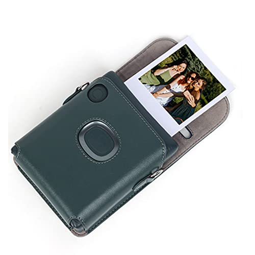 Für FujiFilm Instax Link Square Hülle, Sofortbildkamera Tasche PU-Leder Schutzhülle mit Verstellbarem Schultergurt, Tragbare Kameratasche Für Instax Link Square (Dunkelgrün) von Jectse