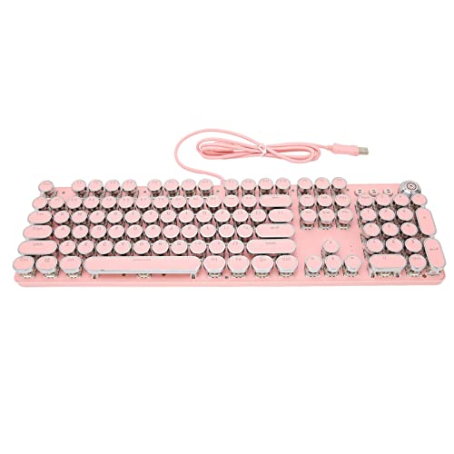 Gaming-Tastatur Kabelgebundene Tastatur 104 Tasten 2 Farben Injection für Computer-PC-Gaming (902-7 rosa Punk) von Jectse