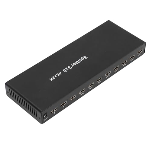 HDMI-Switch 3 in 8 Out, Multi-Port 4K HDMI Switcher Splitter mit Fernbedienung, HDMI-Auswahlbox aus Aluminiumlegierung für Desktops, Laptops, Set-Top-Boxen, Spielekonsolen, von Jectse