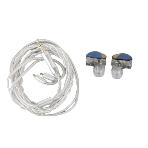 IEM-Ohrhörer mit Ergonomischem Design, HiFi-Vollbereichs-Soundeffekte, Headset mit Geräuschunterdrückung, Abnehmbares Versilbertes Kupferkabel mit 3,5-mm-Stecker, für Telefone, (Blaues Gold) von Jectse