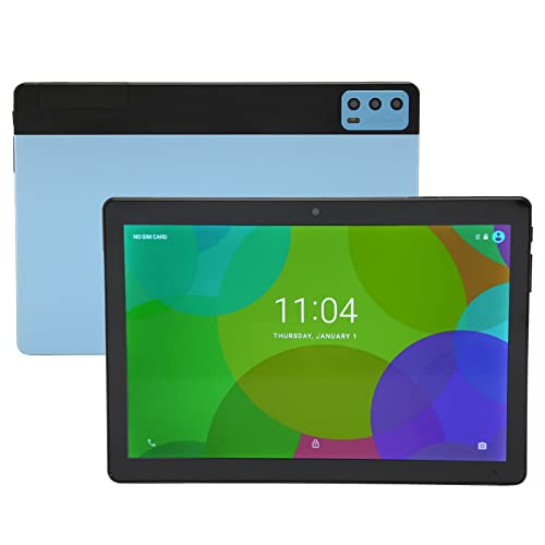 Jectse 10-Zoll-IPS-HD-Tablet, 4G-5G-WLAN-Telefonie-Tablet, 4 GB RAM 256 GB ROM PC-Tablet, MT6735 8-Core-CPU, Dual-Stereo-Lautsprecher, Ideal Zum Spielen und Lesen (Blau) von Jectse