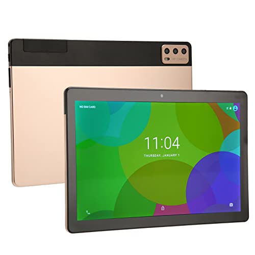 Jectse 10-Zoll-IPS-HD-Tablet, 4G-5G-WLAN-Telefonie-Tablet, 4 GB RAM 256 GB ROM PC-Tablet, MT6735 8-Core-CPU, Dual-Stereo-Lautsprecher, Ideal Zum Spielen und Lesen (Gold) von Jectse