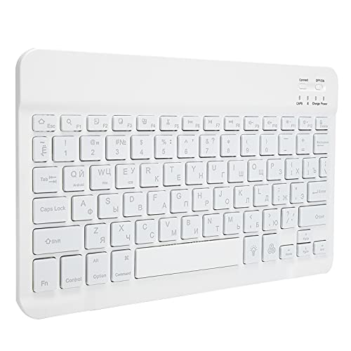 Jectse 10 Zoll Kabellose 3.0-Tastatur,Universelle Tragbare Ultra-Slim-Tastatur,7 Farben RGB-Hintergrundbeleuchtung, Quadratische Tastenkappen-Tastatur,mit Rutschfestem Tastaturfeld von Jectse