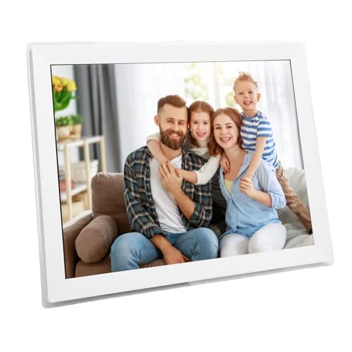 Jectse 15 Zoll WLAN Digitaler Bilderrahmen, Touchscreen Smart Electronic Photo Frame mit App, 1024x768 FHD -IPS, Automatische Wandmontage, 32 GB Speicher, Einfaches Setup Zum Teilen (EU-Stecker) von Jectse