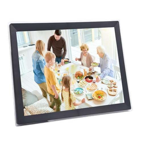 Jectse 15 -Zoll -WiFi Digital Bilderrahmen, IPS HD -Touchscreme Smart Digital Photo Frame mit 32 GB Speicher, Automatisch Drehen und Wand Montierbar, Foto/Video per App/E (EU-Stecker) von Jectse