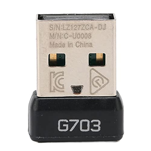 Jectse 2,4-G-USB-Empfänger, Mühelose Einrichtung, Kabelloser Mausempfänger, Tragbarer Plug-and-Play-Mausadapter für G703 für Lightspeed von Jectse