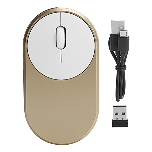 Jectse 2,4-GHz-WLAN-Bluetooth-Maus ， ABS-aufladbares USB-Plug-in-Notebook-Bürozubehör ， Plug-and-Play ， Ergonomisch Gestaltete Optische Formmaus für Laptops ， Computer(Golden) von Jectse